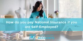 North Devon Accounts National Insurance graphic showing a self-employed business owner working from a home studio while managing tax and National Insurance responsibilities