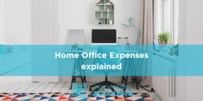 North Devon Accounts home office expenses graphic showing a modern home workspace for businesses claiming allowable home working expenses