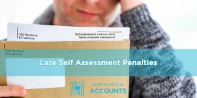 Late Self Assessment penalties Person holding HMRC Self Assessment letters, illustrating late Self Assessment penalties with guidance from North Devon Accounts