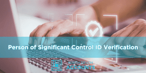 Person using a laptop with digital security icons, illustrating Person of Significant Control ID verification with guidance from North Devon Accounts
