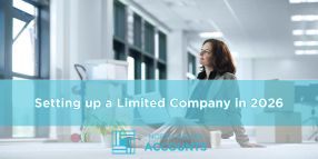 Business owner sitting with a laptop in an office space, illustrating setting up a limited company in 2026 with guidance from North Devon Accounts